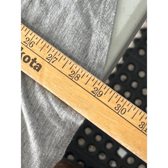 Chris Carol Raglan Tee Stripe Sleeve Womens M Gray Red Black Stretch Long Sleeve - Picture 5 of 8